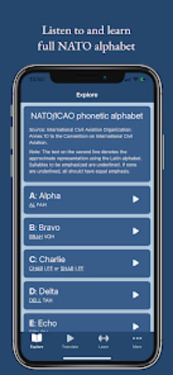 Learn NATO Phonetic Alphabet