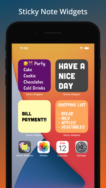 Sticky Notes: Colour Widgets