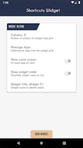 Shortcuts widget - Apps Folder
