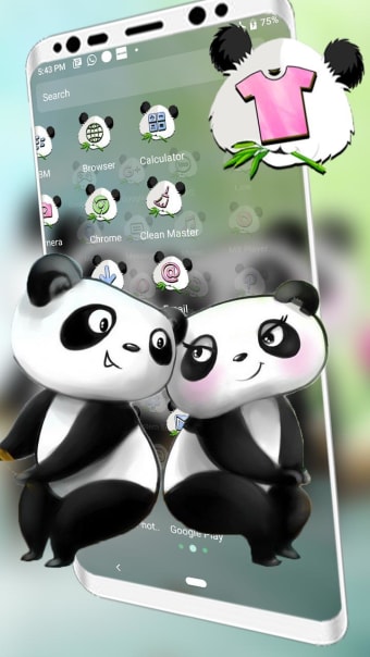 Cute Panda Love Theme Launcher