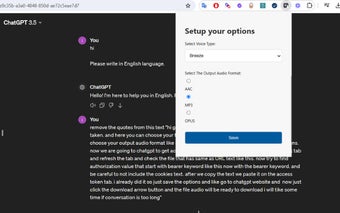 Save the chatGpt voice