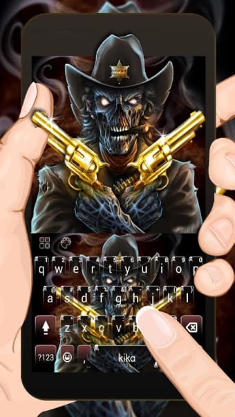 Western Skull Gun Keyboard Theme