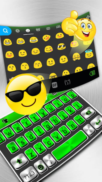 Metal Green Tech Keyboard Theme