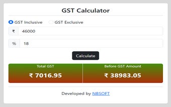 GST Calculator NBSOFT