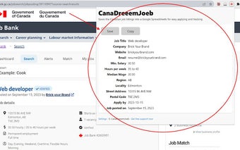 Canada Job — track jobs in a Sheets