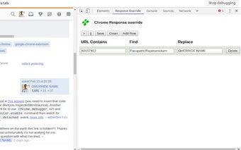 Chrome Response Override