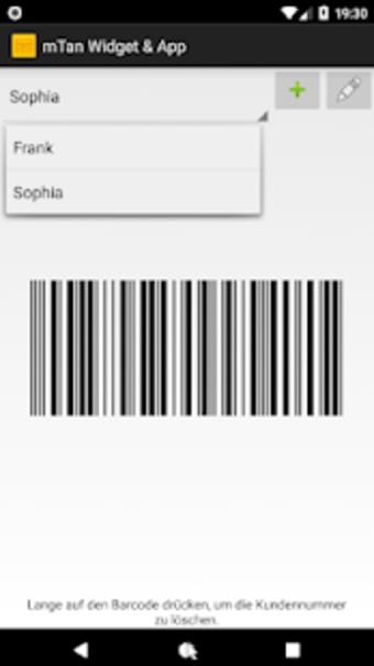 Packstation Barcode Widget