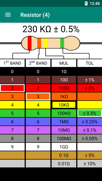 Resistor Color Code - Calculat