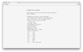 Chrome New Tab Notebook