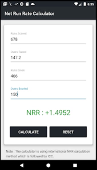Net Run Rate NRR Calculator
