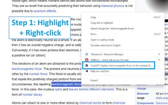 ChatGPT - Explain in context right-click shortcut