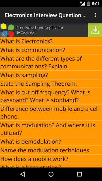 Electronics Interview Question
