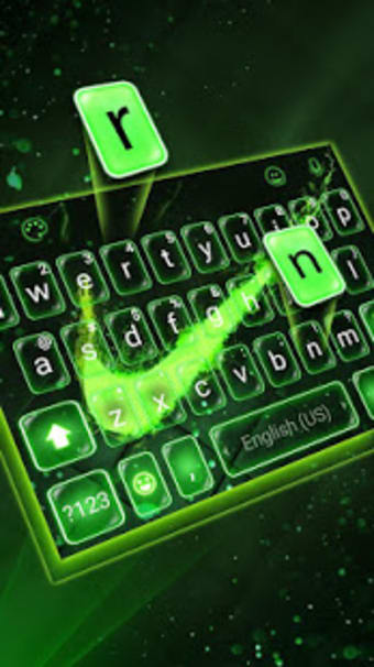 Green Neon Check Keyboard Theme
