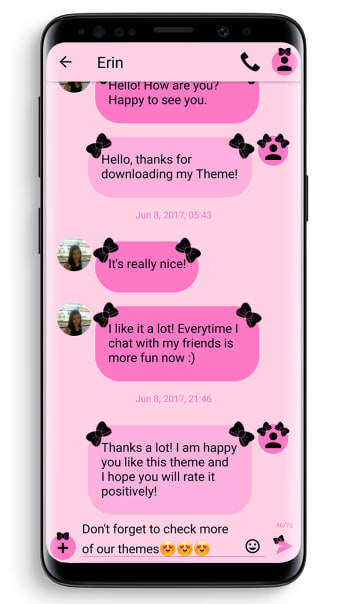SMS Theme Ribbon Black - pink