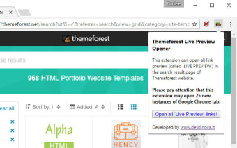 ThemeForest Live Preview Opener