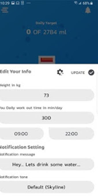 Drinking Water Reminder and Tracker For Android