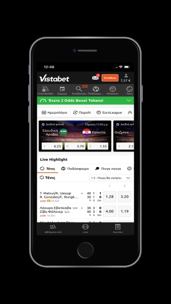 Vistabet - Στοίχημα  Live Bet