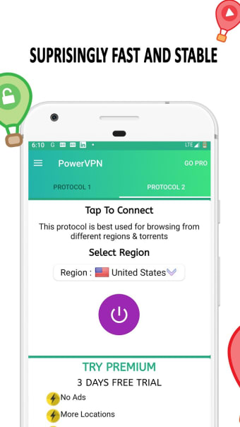 VPN : Power VPN - Fast Secure Unlimited VPN Proxy