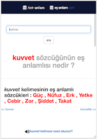 Eş ve Zıt Anlamlı Türkçe Sözlü