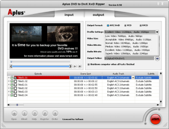 Aplus DVD to Divx Xvid Ripper