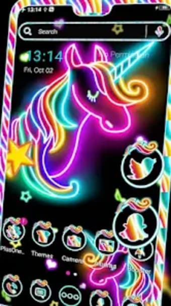 Neon Colorful Unicorn Theme