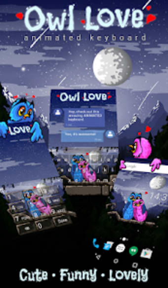 Owl Love Animated Keyboard  L