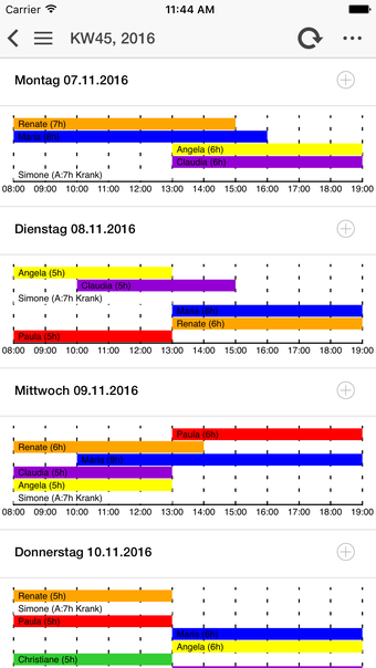 Teamplan Dienstplan