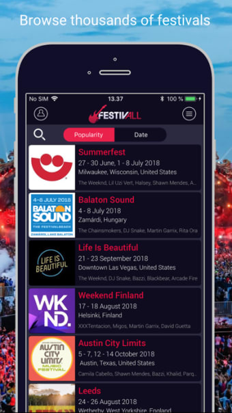 FestivAll all music festivals