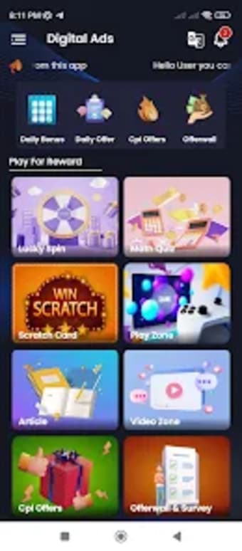 Digital Ads  Reward App