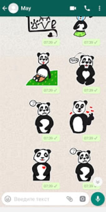 Panda with character WAStickerApps