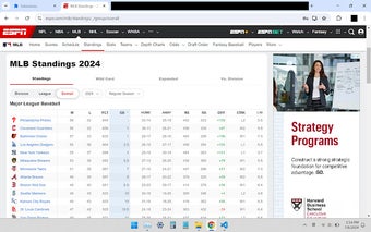 ESPN MLB - numbered standings