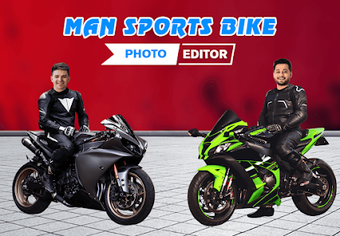 Man Sports Bike Photo Editor