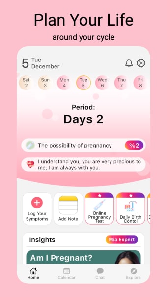Mia Period Tracker  Calendar
