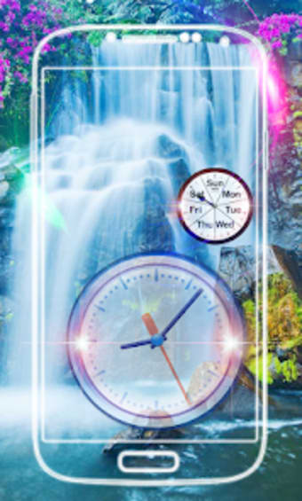 Waterfall Clock Live Wallpaper