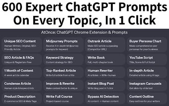 AtOnce: ChatGPT Chrome Extension & AI Prompts