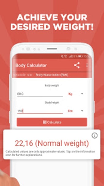 Calories burned calculator: Calculate BMR BMI