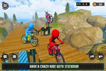 Uphill Stickman BMX Bicycle Stunts