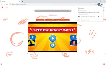 Superhero Memory Match Game New Tab