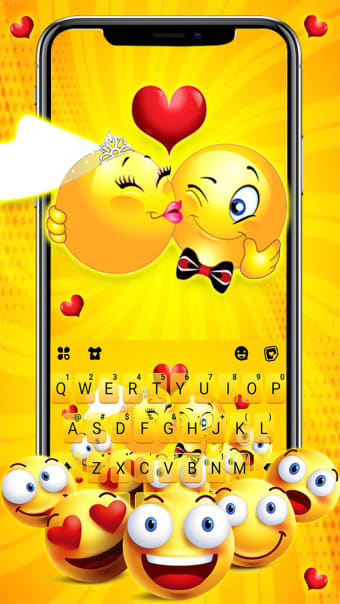 Funny Yellow Emojis Keyboard Background