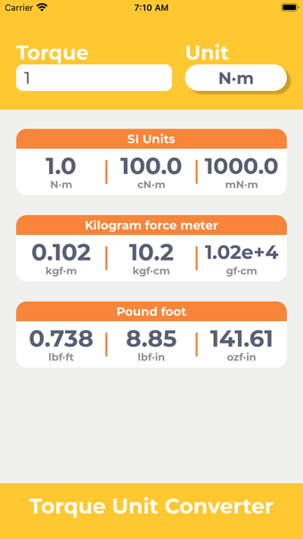 Torque Unit Converter