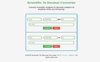 Scientific To Decimal Converter