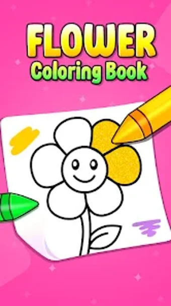 Flower Glitter Coloring Book