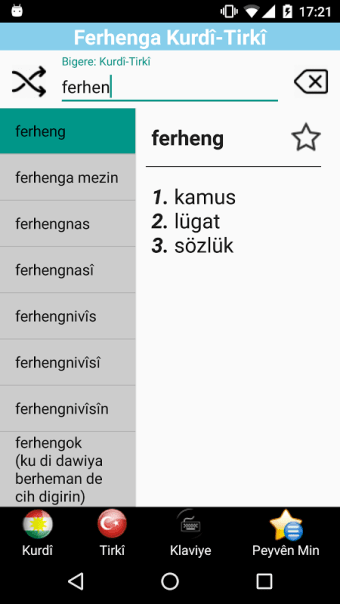 Ferheng - Kürtçe Türkçe Sözlük