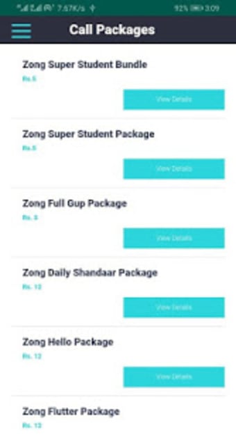 Zong Packages: Call SMS  Internet Packages