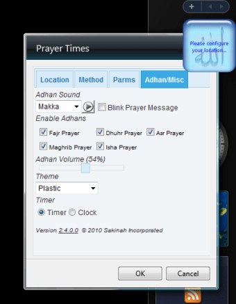 Islamic Prayer Times Windows Sidebar Gadget