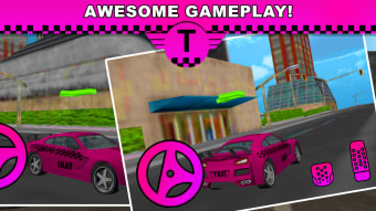 Pink Lady Crazy Taxi Driver 3D - New Car Game 2020