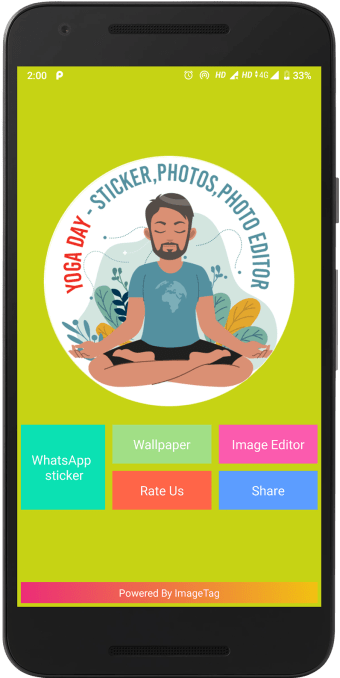 Yoga day sticker - 2022