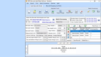 Standard Barcode Label Printing Program