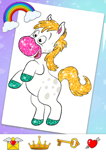 Glitter Horse  Pony Coloring