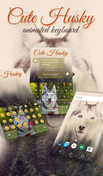 Cute Husky Animated Keyboard + Live Wallpaper